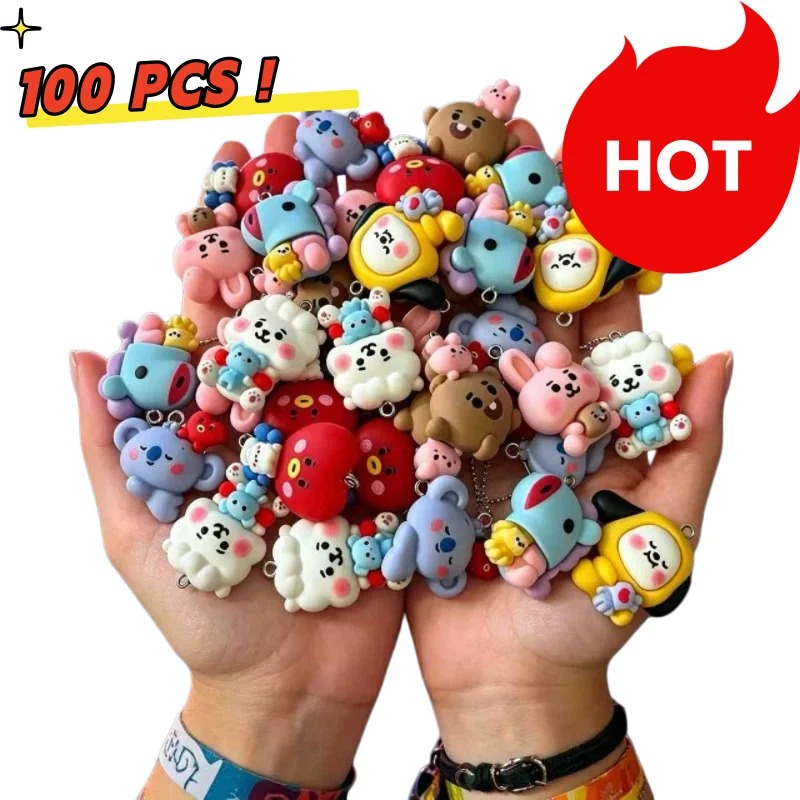 Jewelry Making Hobby - 7 шт. смоляных мультяшных шармов BT21