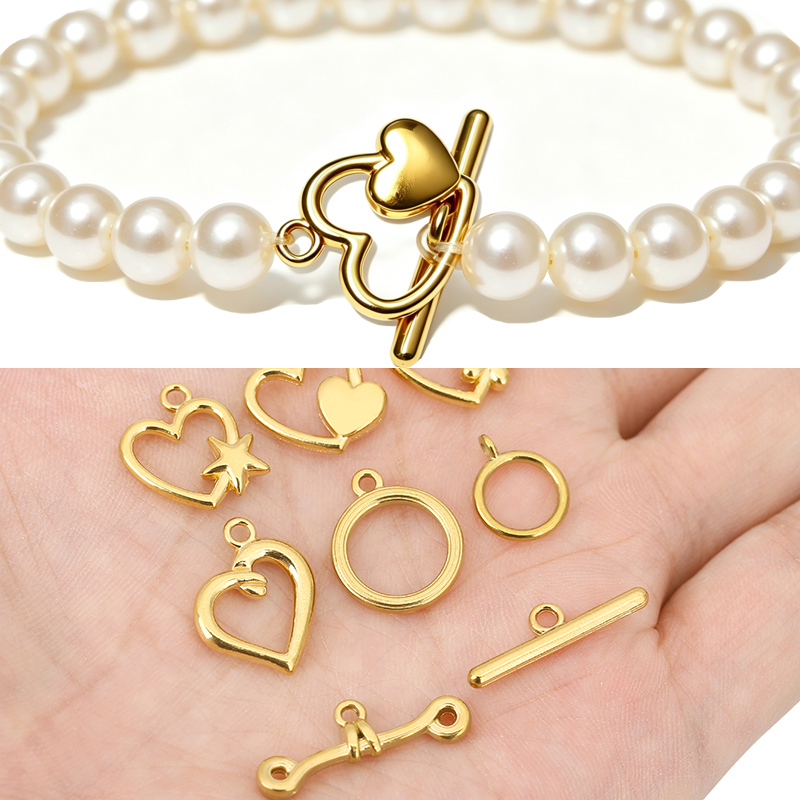 Jewelry Making Hardware - 5 комплектов PVD-покрытых нержавеющих застежек-тогглов, не