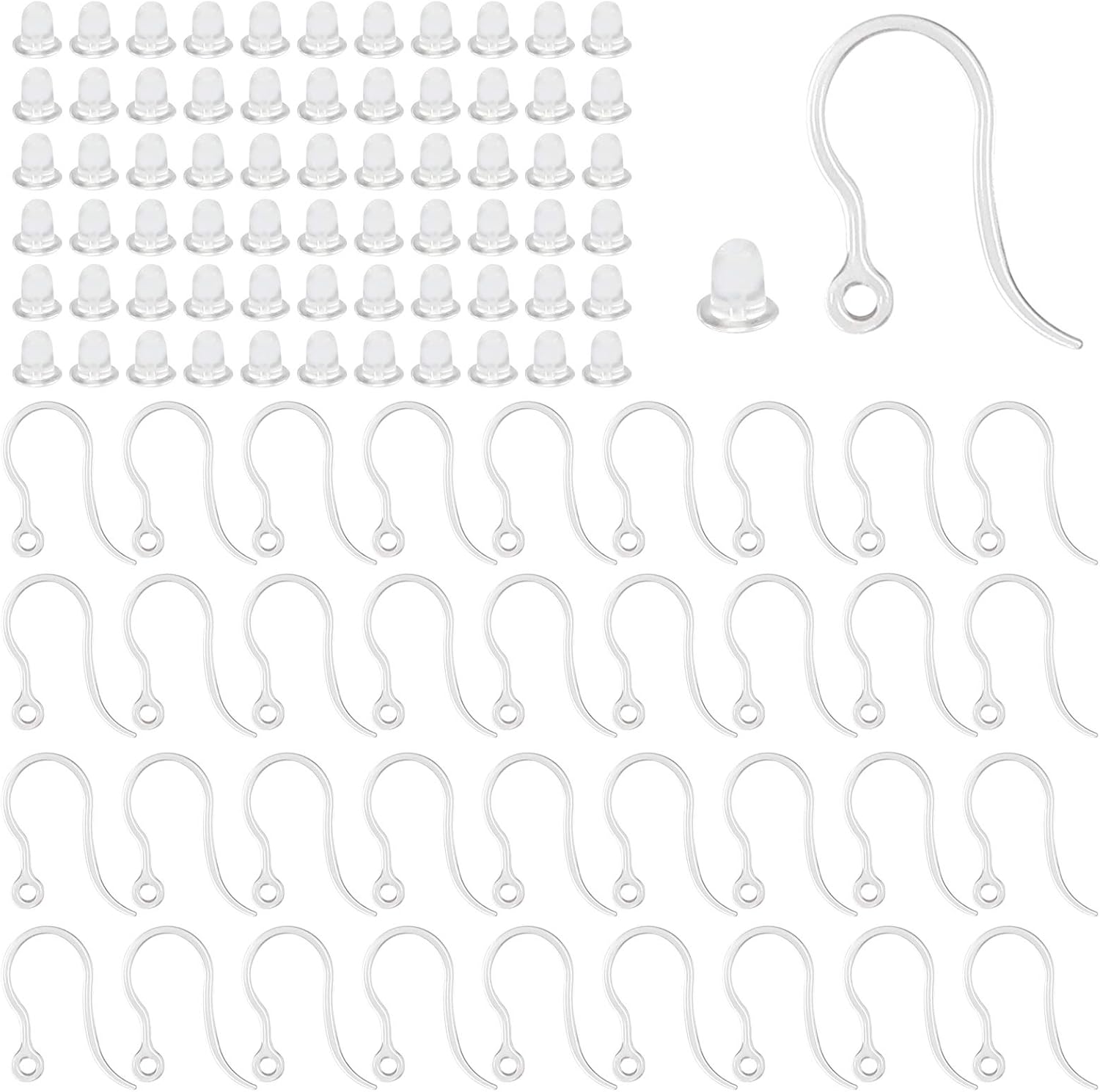 Jewelry Making Hardware - 40 шт. прозрачные пластиковые крючки для